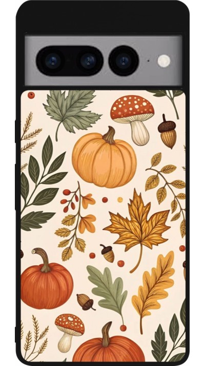 Coque Google Pixel 7 Pro - Silicone rigide noir Autumn 25 Autumn pattern