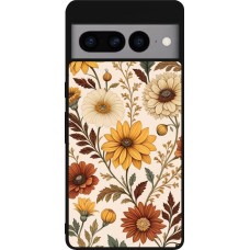 Coque Google Pixel 7 Pro - Silicone rigide noir Autumn 25 Flower pattern