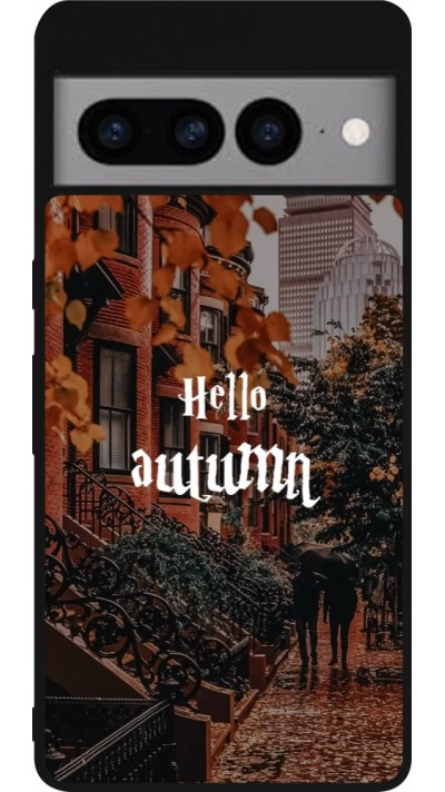 Coque Google Pixel 7 Pro - Silicone rigide noir Autumn 25 Hello autumn