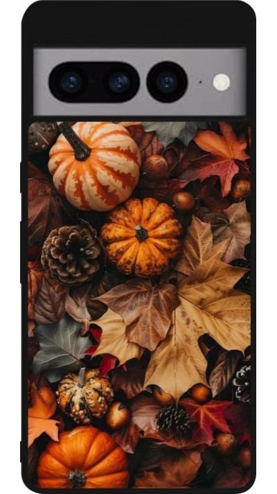 Coque Google Pixel 7 Pro - Silicone rigide noir Autumn 25 Pumpkin