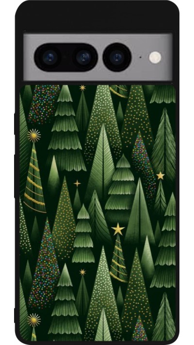 Coque Google Pixel 7 Pro - Silicone rigide noir Christmas 25 Pattern Xmas Tree