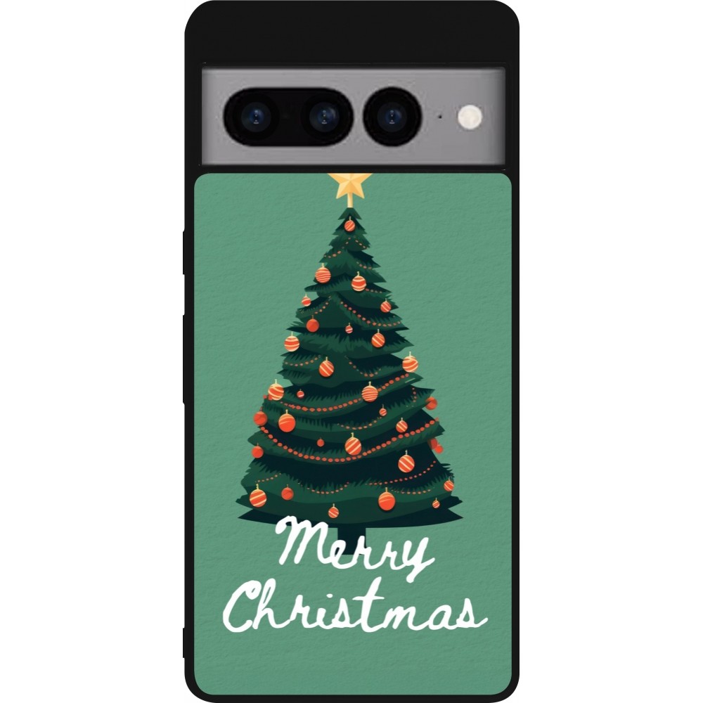 Coque Google Pixel 7 Pro - Silicone rigide noir Christmas 25 Xmas Tree