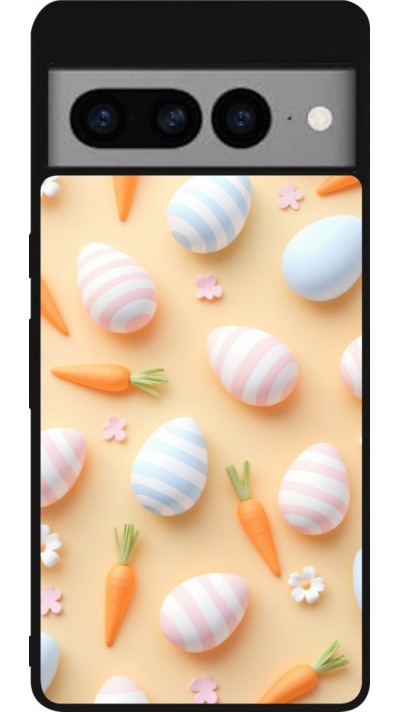 Coque Google Pixel 7 Pro - Silicone rigide noir Easter 2026 Pattern Easter