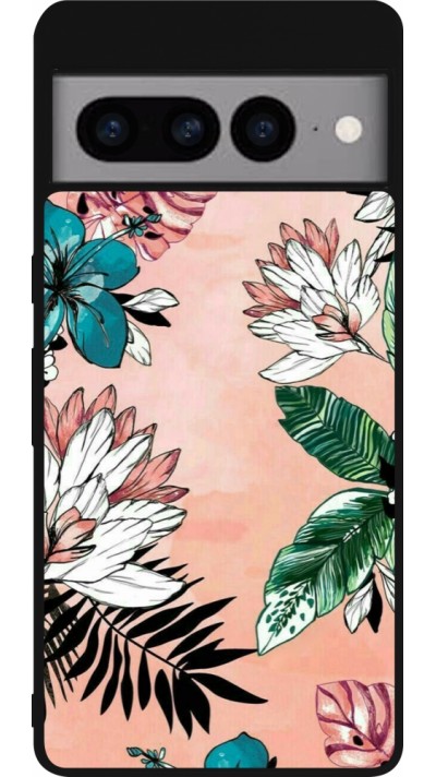 Google Pixel 7 Pro Case Hülle - Silikon schwarz Flowers Artprint