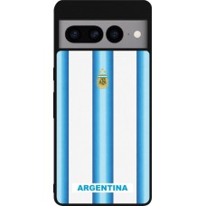 Coque Google Pixel 7 Pro - Silicone rigide noir Maillot de football Argentine 2026 personnalisable