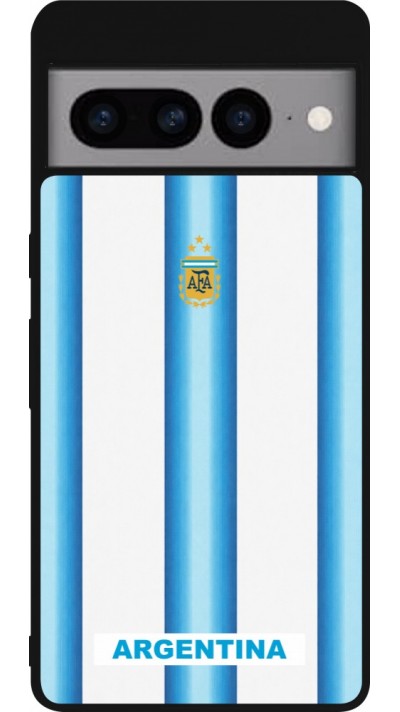 Coque Google Pixel 7 Pro - Silicone rigide noir Maillot de football Argentine 2026 personnalisable
