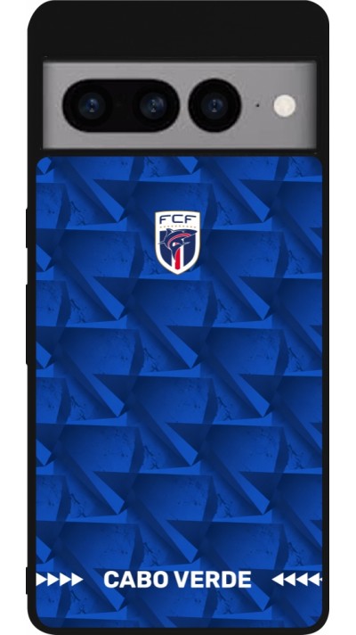 Coque Google Pixel 7 Pro - Silicone rigide noir Maillot de football Cap-Vert 2026 personnalisable