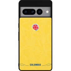 Coque Google Pixel 7 Pro - Silicone rigide noir Maillot de football Colombie 2026 personnalisable
