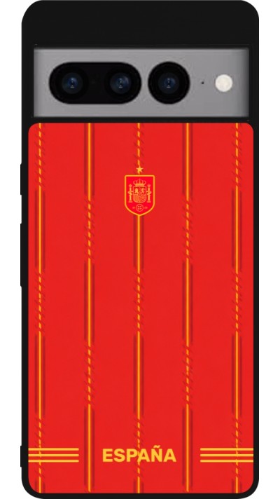 Coque Google Pixel 7 Pro - Silicone rigide noir Maillot de football Espagne 2026 personnalisable