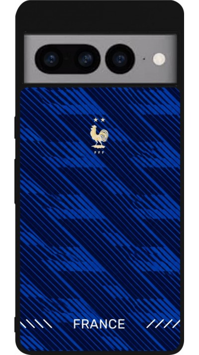 Coque Google Pixel 7 Pro - Silicone rigide noir Maillot de football France 2026 personnalisable