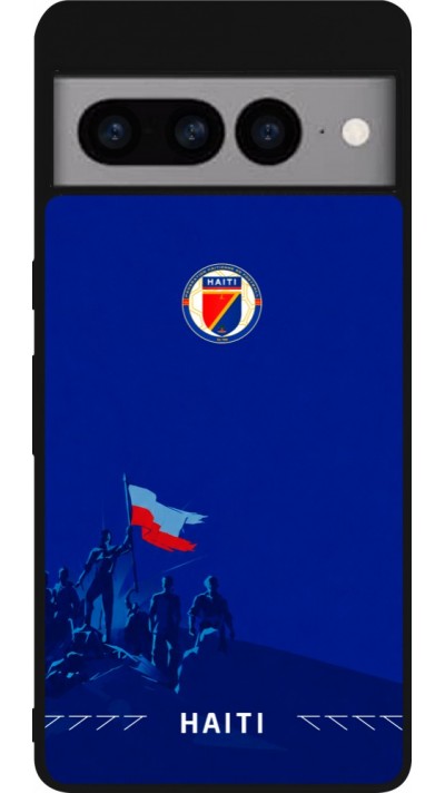Coque Google Pixel 7 Pro - Silicone rigide noir Maillot de football Haiti 2026 personnalisable