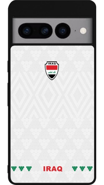 Coque Google Pixel 7 Pro - Silicone rigide noir Maillot de football Irak 2026 personnalisable