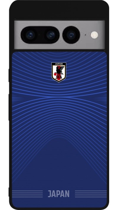 Coque Google Pixel 7 Pro - Silicone rigide noir Maillot de football Japon 2026 personnalisable