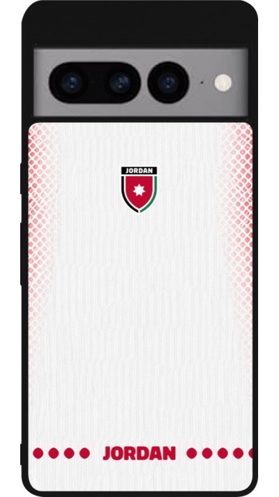 Coque Google Pixel 7 Pro - Silicone rigide noir Maillot de football Jordanie 2026 personnalisable