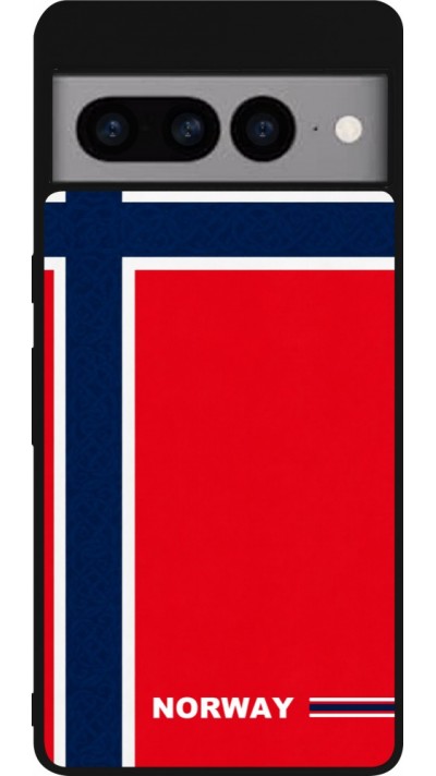Coque Google Pixel 7 Pro - Silicone rigide noir Maillot de football Norvège 2026 personnalisable