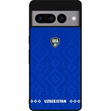 Coque Google Pixel 7 Pro - Silicone rigide noir Maillot de football Ouzbékistan 2026 personnalisable
