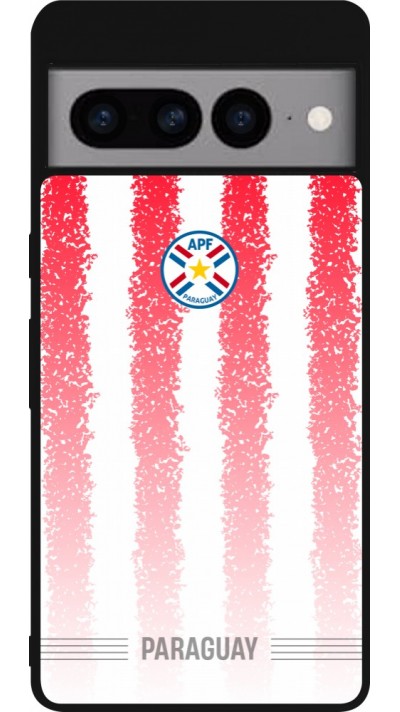 Coque Google Pixel 7 Pro - Silicone rigide noir Maillot de football Paraguay 2026 personnalisable