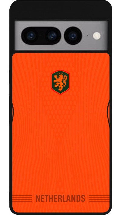 Coque Google Pixel 7 Pro - Silicone rigide noir Maillot de football Pays-Bas 2026 personnalisable