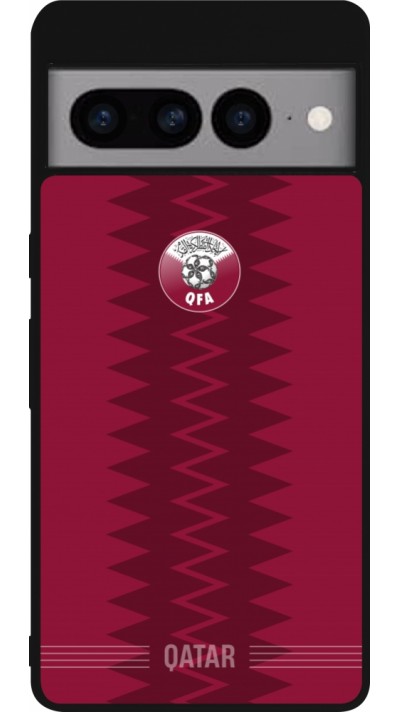 Coque Google Pixel 7 Pro - Silicone rigide noir Maillot de football Qatar 2026 personnalisable