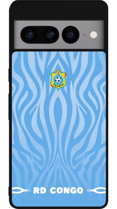 Coque Google Pixel 7 Pro - Silicone rigide noir Maillot de football RD Congo 2026 personnalisable