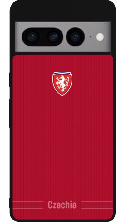 Coque Google Pixel 7 Pro - Silicone rigide noir Maillot de football Répuplique Tchèque 2026 personnalisable