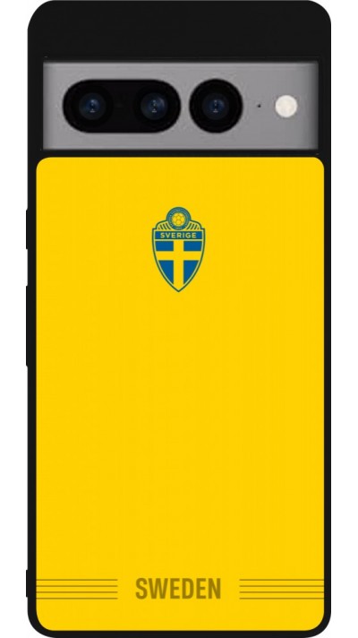 Coque Google Pixel 7 Pro - Silicone rigide noir Maillot de football Suède 2026 personnalisable