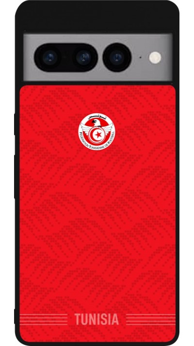 Coque Google Pixel 7 Pro - Silicone rigide noir Maillot de football Tunisie 2026 personnalisable
