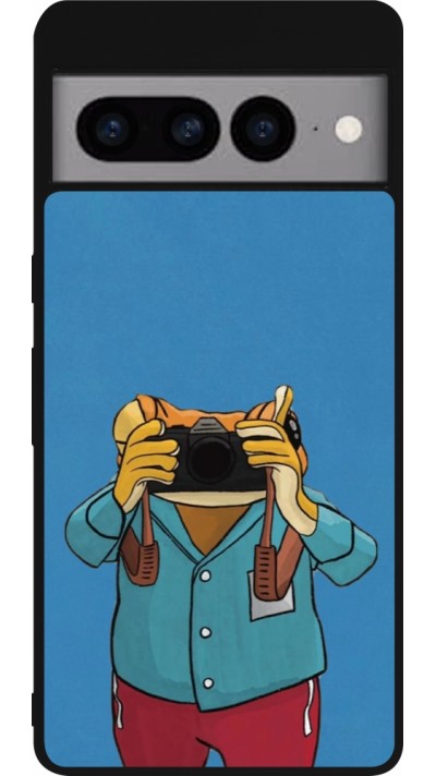 Coque Google Pixel 7 Pro - Silicone rigide noir Frog with camera DTMF