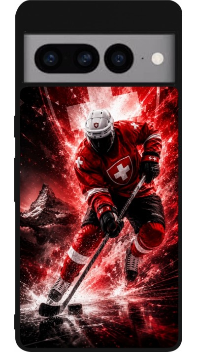 Coque Google Pixel 7 Pro - Silicone rigide noir Hockey World Championship Player