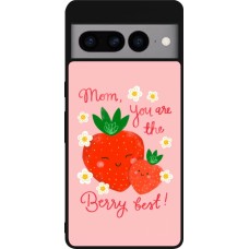 Coque Google Pixel 7 Pro - Silicone rigide noir Mom 2026 Berry best