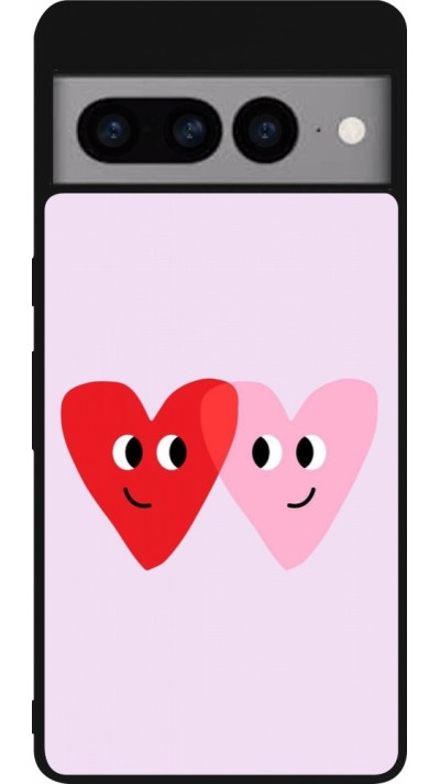 Coque Google Pixel 7 Pro - Silicone rigide noir Saint Valentines Day 26 Heart
