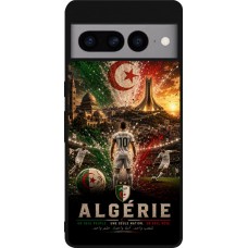 Coque Google Pixel 7 Pro - Silicone rigide noir Football Algérie splash 2026