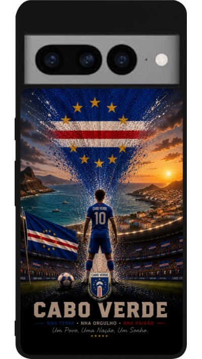 Coque Google Pixel 7 Pro - Silicone rigide noir Football Cap-Vert splash 2026