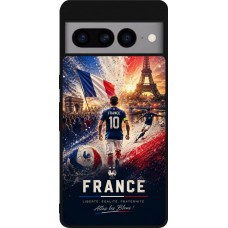 Coque Google Pixel 7 Pro - Silicone rigide noir Football France splash 2026