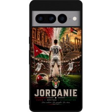 Coque Google Pixel 7 Pro - Silicone rigide noir Football Jordanie splash 2026