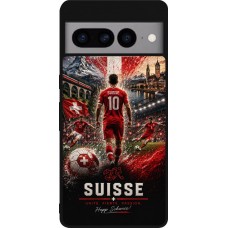 Coque Google Pixel 7 Pro - Silicone rigide noir Football Suisse splash 2026