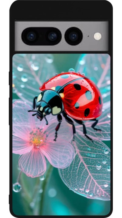 Coque Google Pixel 7 Pro - Silicone rigide noir Ladybird in bloom Spring 2026