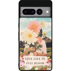 Coque Google Pixel 7 Pro - Silicone rigide noir Live life in full moon Spring 2026