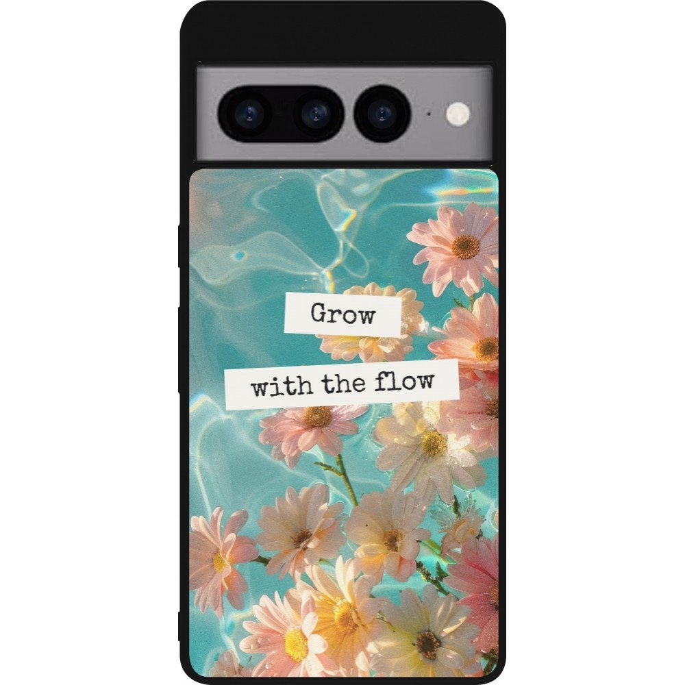 Coque Google Pixel 7 Pro - Silicone rigide noir Summer 2025 Grow with the flow