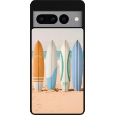 Coque Google Pixel 7 Pro - Silicone rigide noir Summer surfboard 2025