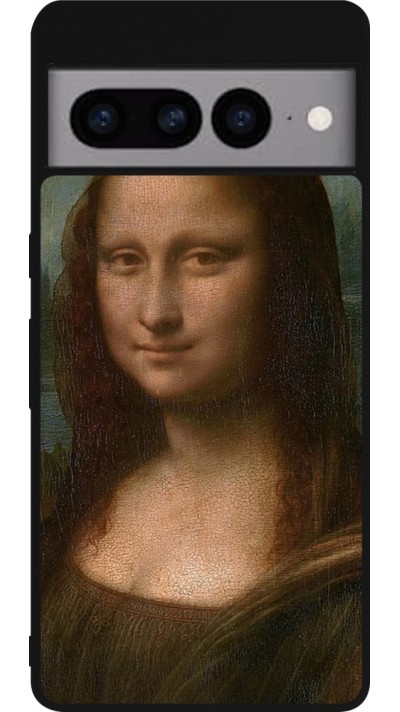 Coque Google Pixel 7 Pro - Silicone rigide noir Tableau art - La Joconde - Léonard de Vinci