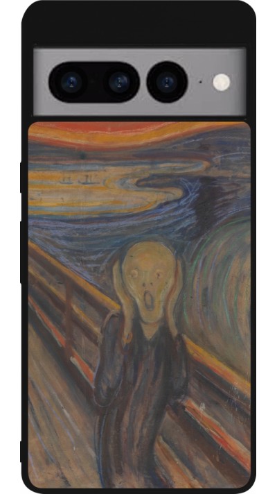 Coque Google Pixel 7 Pro - Silicone rigide noir Tableau art - Le Cri - Edvard Munch