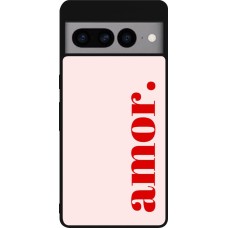 Coque Google Pixel 7 Pro - Silicone rigide noir Valentine 2024 amor