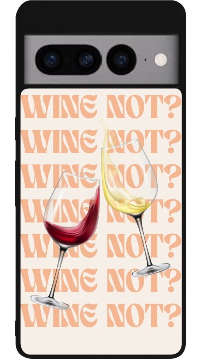 Google Pixel 7 Pro Case Hülle - Silikon schwarz Wine not
