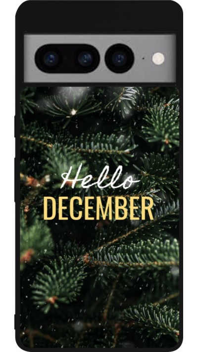 Coque Google Pixel 7 Pro - Silicone rigide noir Winter 25 Winter hello december