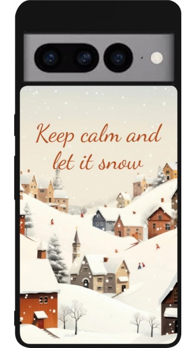 Coque Google Pixel 7 Pro - Silicone rigide noir Winter 25 Winter Keep calm and let it snow
