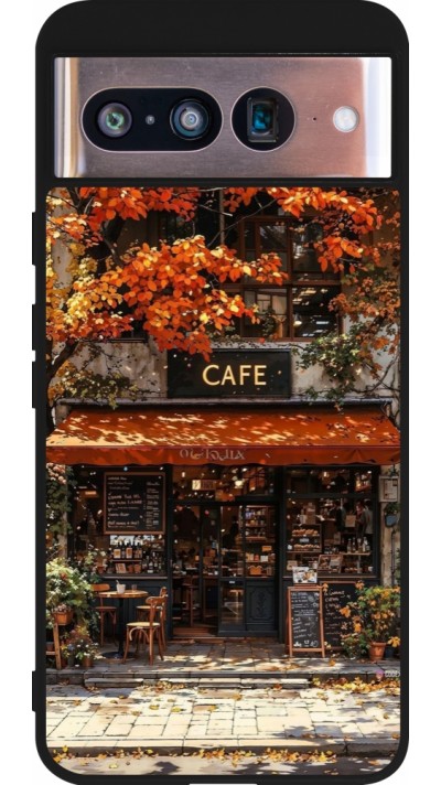 Coque Google Pixel 8 - Silicone rigide noir Autumn 25 Coffee shop