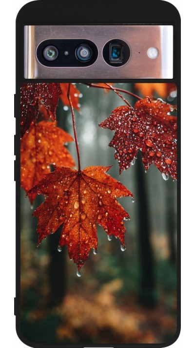 Coque Google Pixel 8 - Silicone rigide noir Autumn 25 Rain