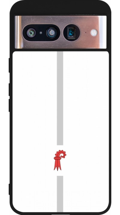 Coque Google Pixel 8 - Silicone rigide noir Canton BL blanc