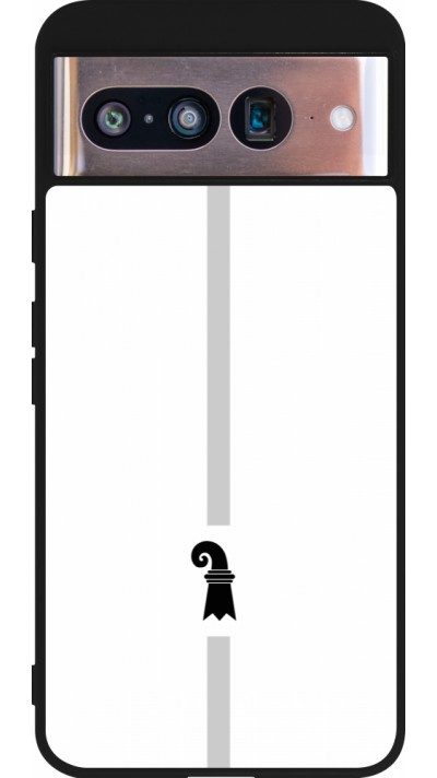 Coque Google Pixel 8 - Silicone rigide noir Canton BS blanc